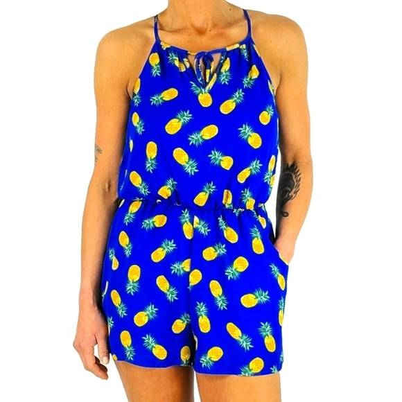 As U Wish Pineapple Jumper Size Small Shorts Blue - Picture 1 of 6